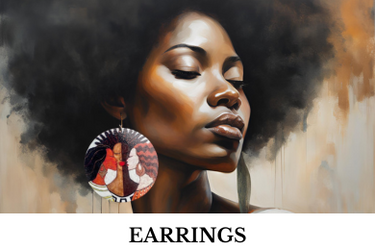 Empowering Message Earrings discs wooden
